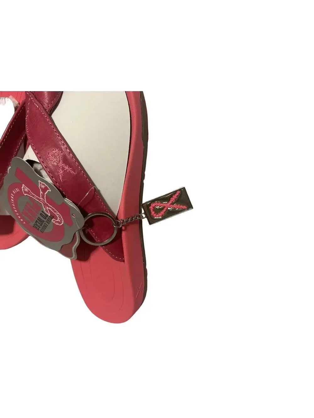 Twisted X Women’s Size 9M Pink Comfort Flip Flop Sandals NWT Keychain